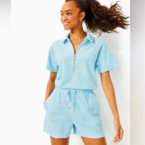 LILLY PULITZER Blue Katerini Romper Size M